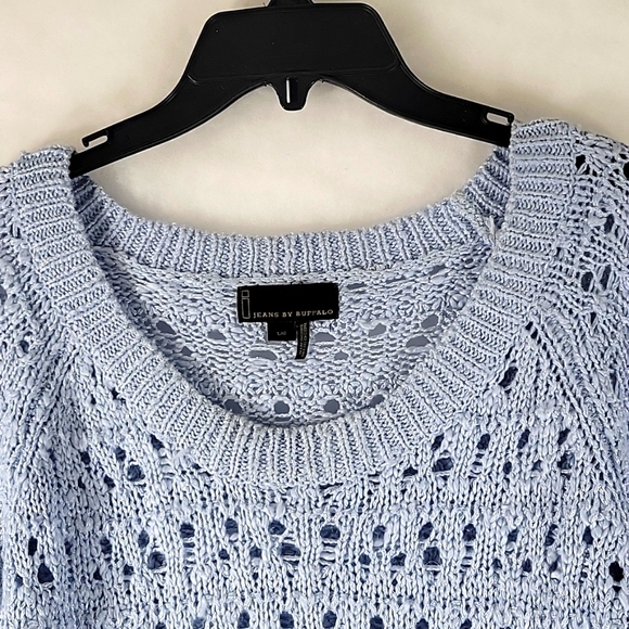Jeans By Buffalo Open Knit Long Sleeve Pullover Sweater Size L - Picture 5 of 7